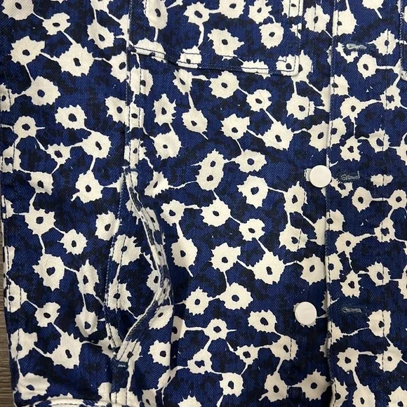 Kate Spade Saturday Blue Poppy Floral Denim Jacket Size XS - Picture 5 of 7